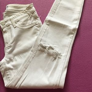 Paige Verdugo Angle Raw Hem Skinny White